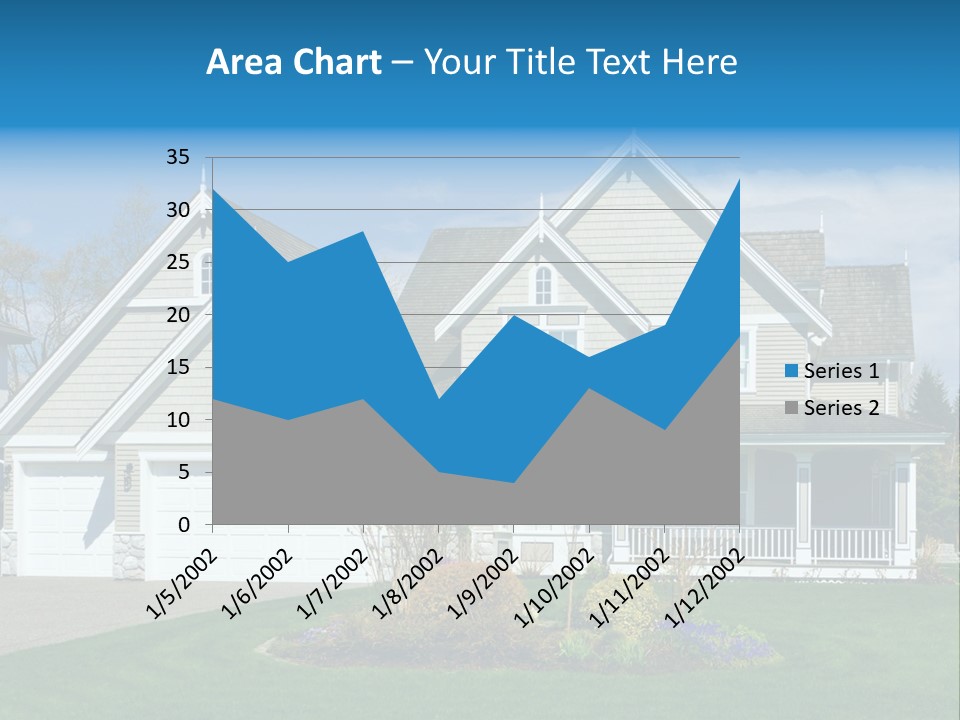 A House With A Blue Sky And Clouds In The Background PowerPoint Template