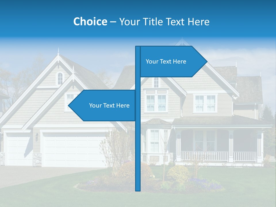 A House With A Blue Sky And Clouds In The Background PowerPoint Template