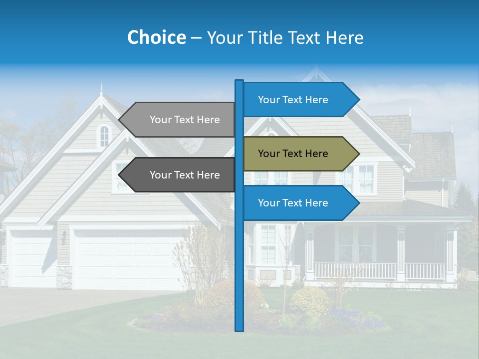 A House With A Blue Sky And Clouds In The Background PowerPoint Template