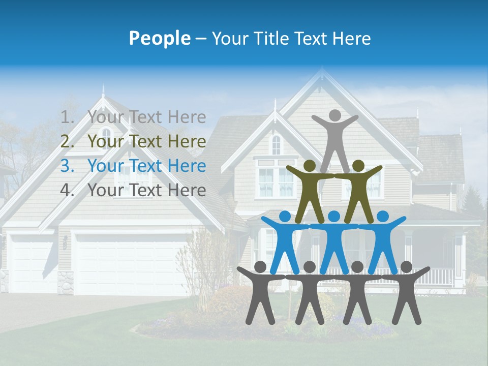 A House With A Blue Sky And Clouds In The Background PowerPoint Template