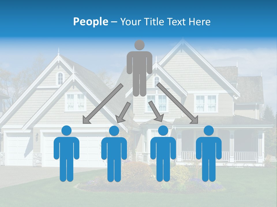 A House With A Blue Sky And Clouds In The Background PowerPoint Template