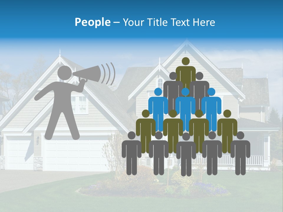 A House With A Blue Sky And Clouds In The Background PowerPoint Template