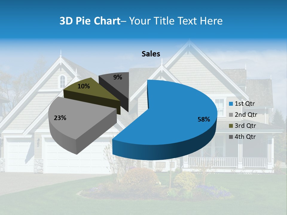 A House With A Blue Sky And Clouds In The Background PowerPoint Template