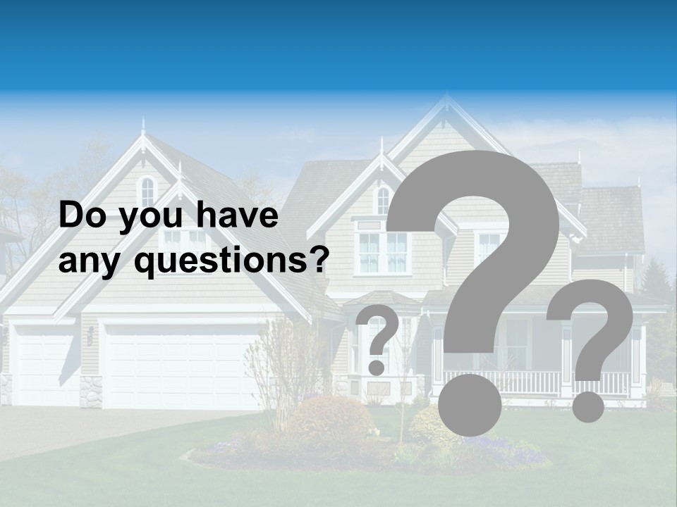 A House With A Blue Sky And Clouds In The Background PowerPoint Template