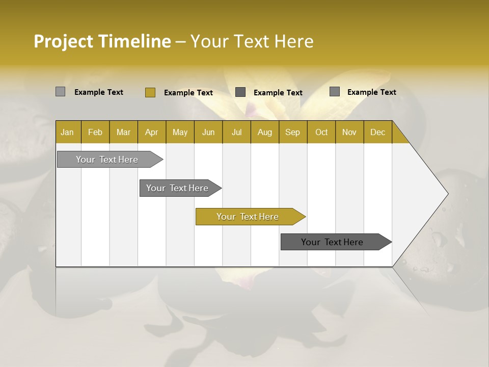 A Yellow Flower Sitting On Top Of Black Rocks PowerPoint Template