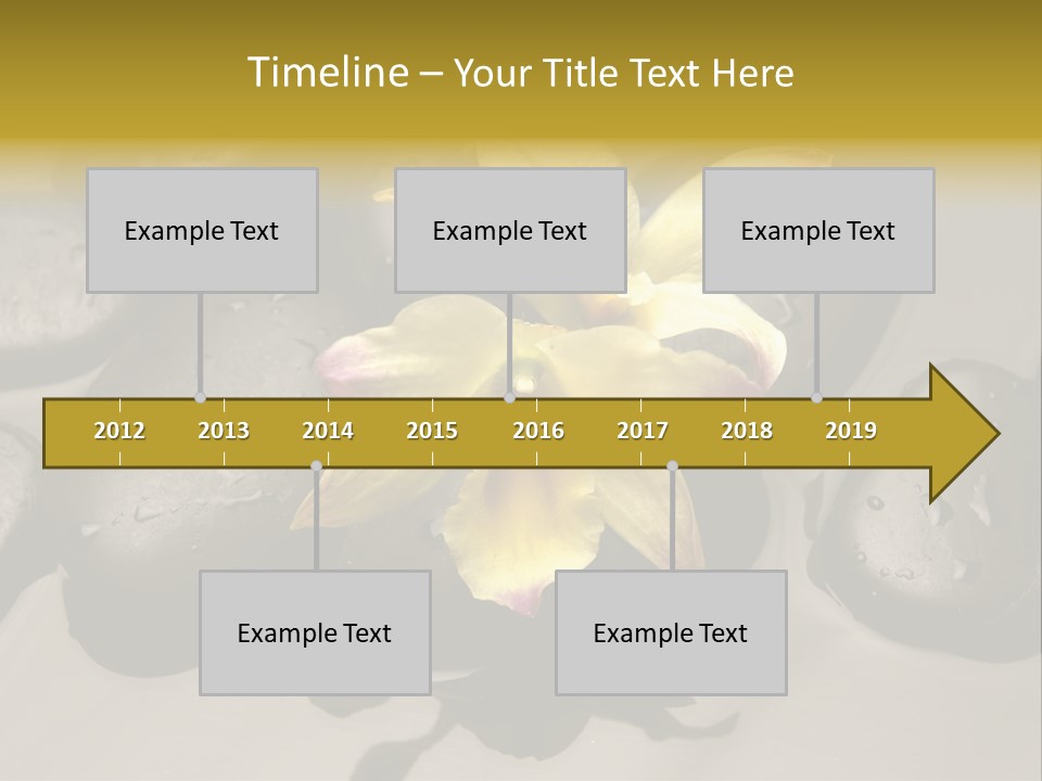 A Yellow Flower Sitting On Top Of Black Rocks PowerPoint Template