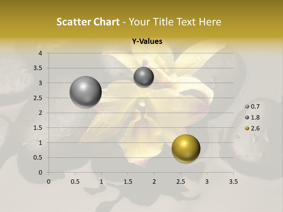 A Yellow Flower Sitting On Top Of Black Rocks PowerPoint Template