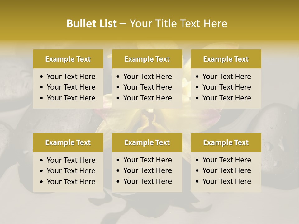 A Yellow Flower Sitting On Top Of Black Rocks PowerPoint Template