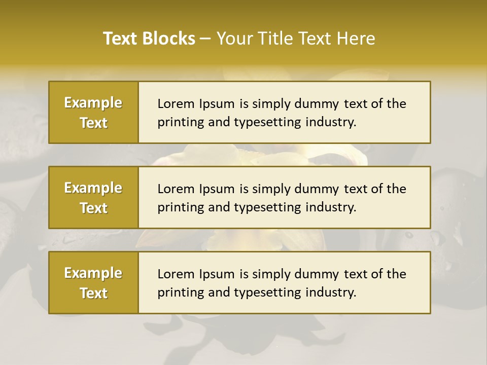 A Yellow Flower Sitting On Top Of Black Rocks PowerPoint Template