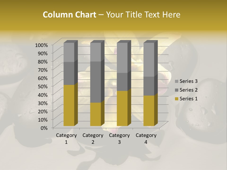 A Yellow Flower Sitting On Top Of Black Rocks PowerPoint Template