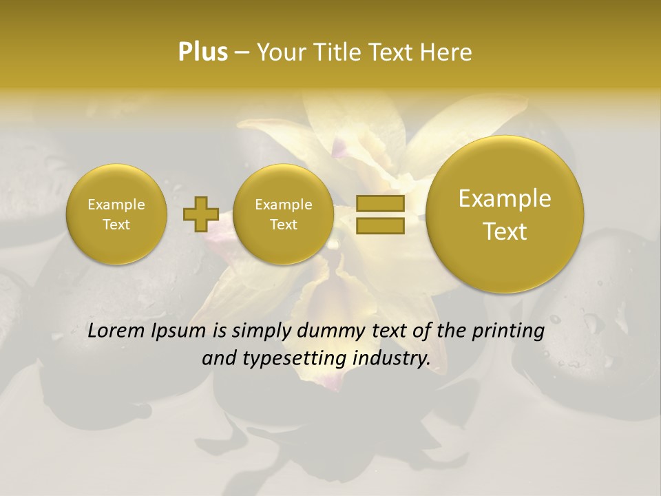 A Yellow Flower Sitting On Top Of Black Rocks PowerPoint Template