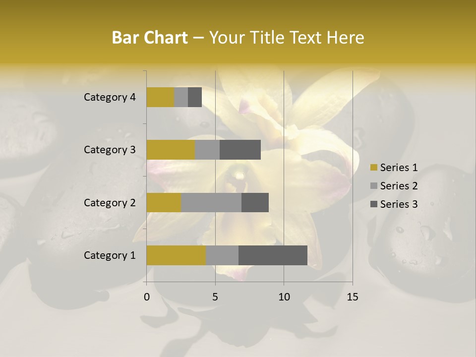 A Yellow Flower Sitting On Top Of Black Rocks PowerPoint Template