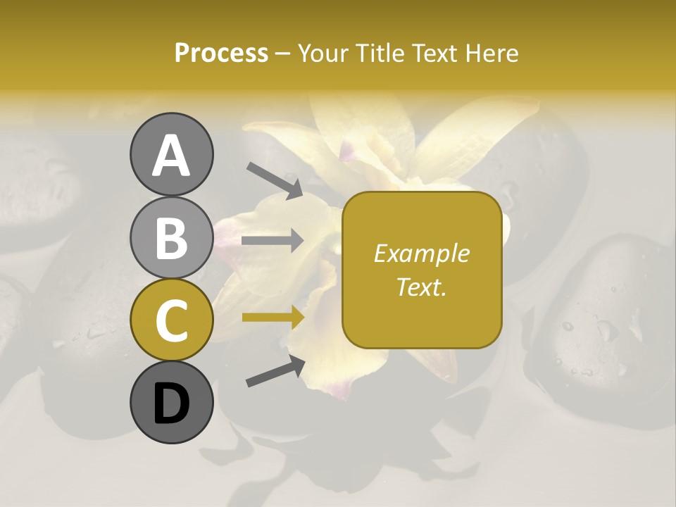 A Yellow Flower Sitting On Top Of Black Rocks PowerPoint Template