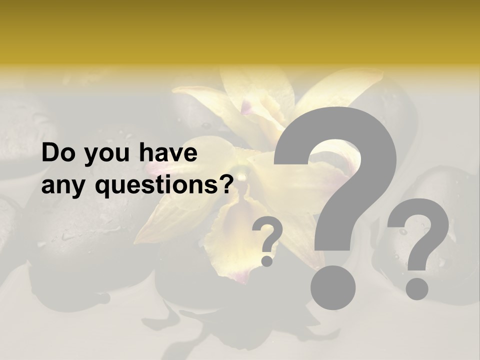 A Yellow Flower Sitting On Top Of Black Rocks PowerPoint Template