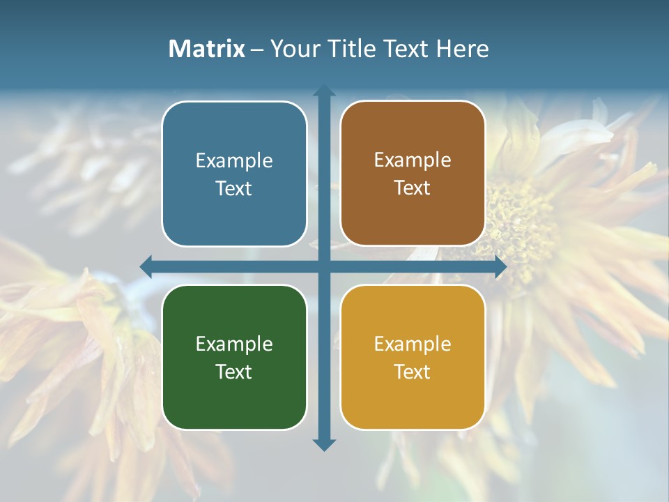 A Group Of Yellow Flowers With A Blue Background PowerPoint Template