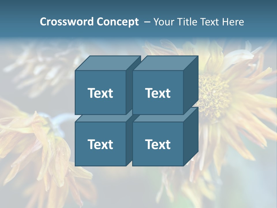 A Group Of Yellow Flowers With A Blue Background PowerPoint Template