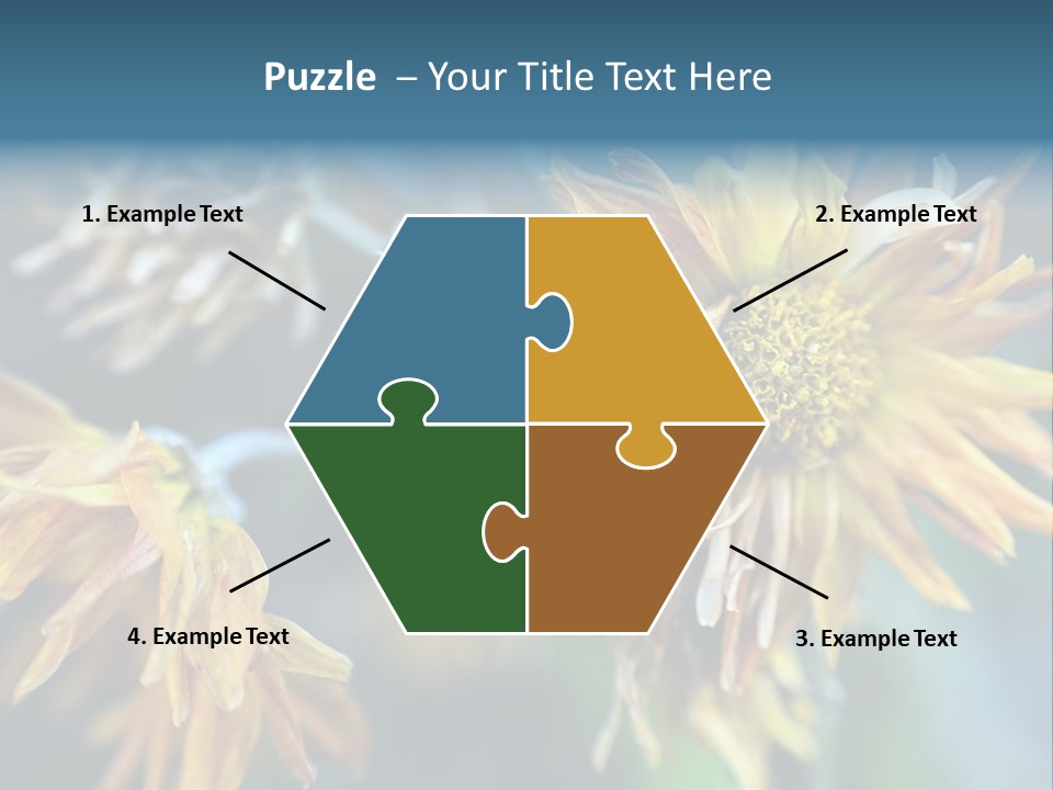 A Group Of Yellow Flowers With A Blue Background PowerPoint Template