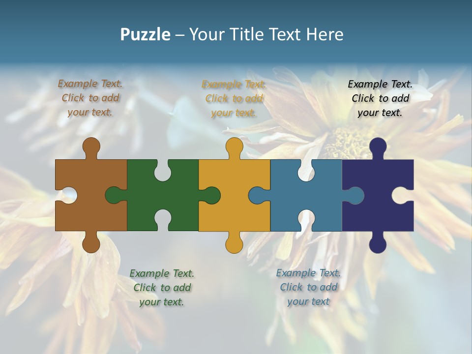 A Group Of Yellow Flowers With A Blue Background PowerPoint Template