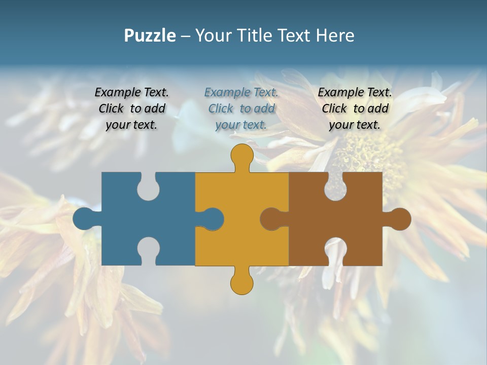 A Group Of Yellow Flowers With A Blue Background PowerPoint Template