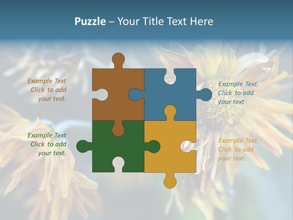 A Group Of Yellow Flowers With A Blue Background PowerPoint Template