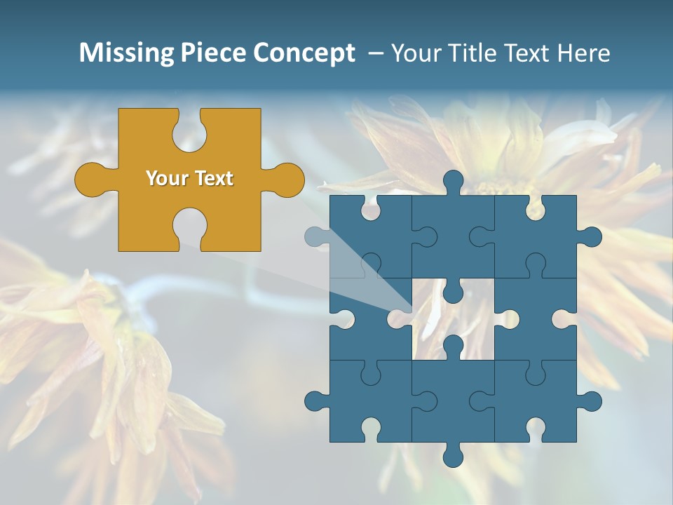 A Group Of Yellow Flowers With A Blue Background PowerPoint Template