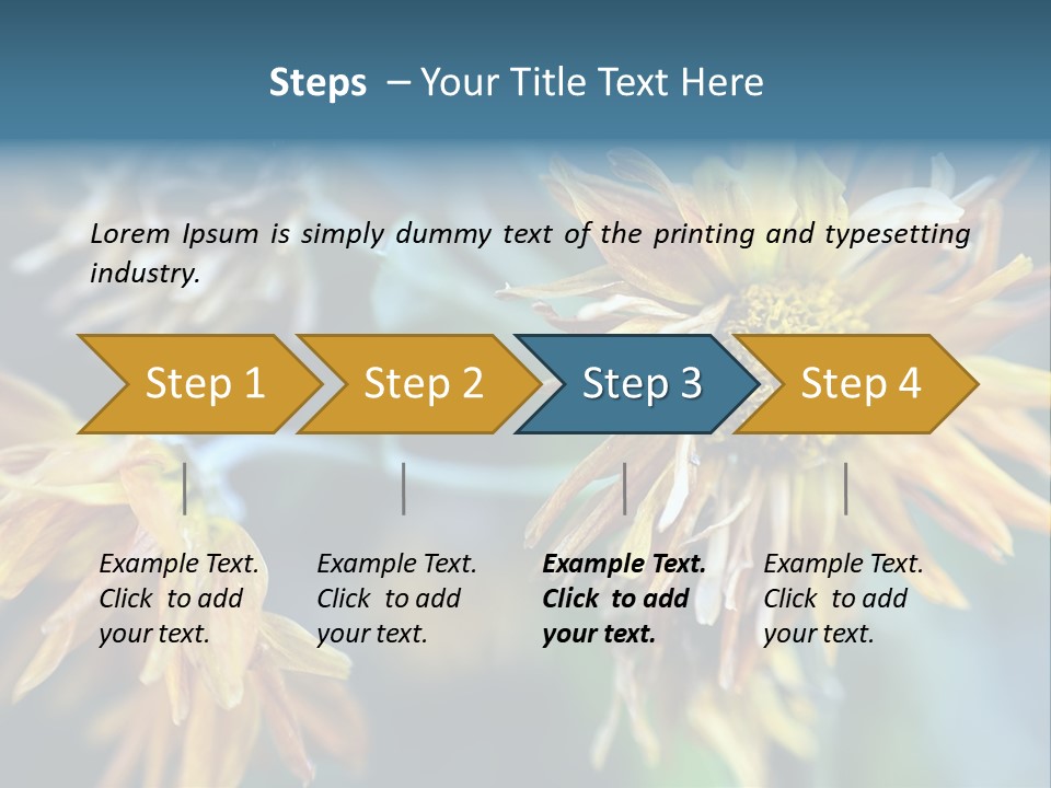 A Group Of Yellow Flowers With A Blue Background PowerPoint Template