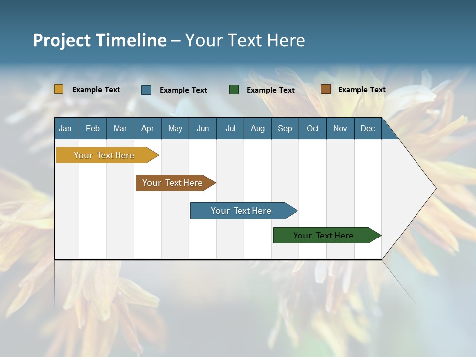 A Group Of Yellow Flowers With A Blue Background PowerPoint Template