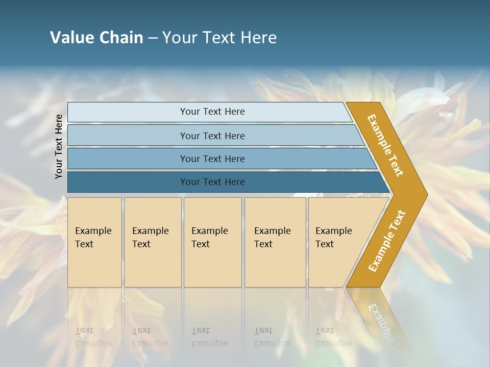 A Group Of Yellow Flowers With A Blue Background PowerPoint Template
