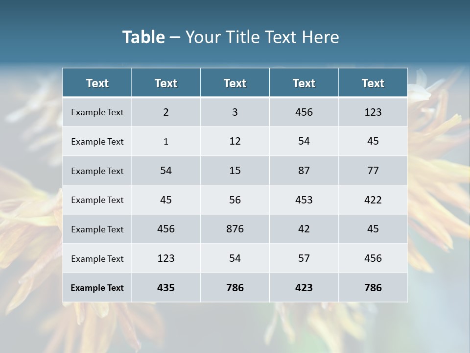 A Group Of Yellow Flowers With A Blue Background PowerPoint Template