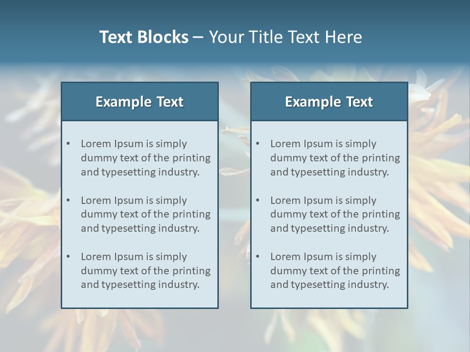 A Group Of Yellow Flowers With A Blue Background PowerPoint Template