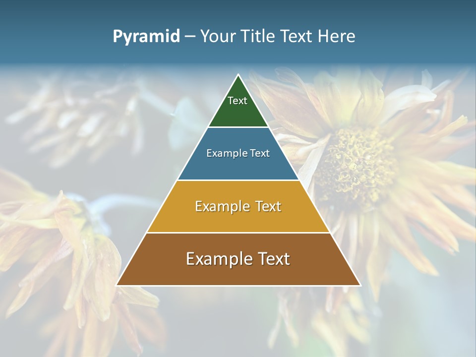 A Group Of Yellow Flowers With A Blue Background PowerPoint Template