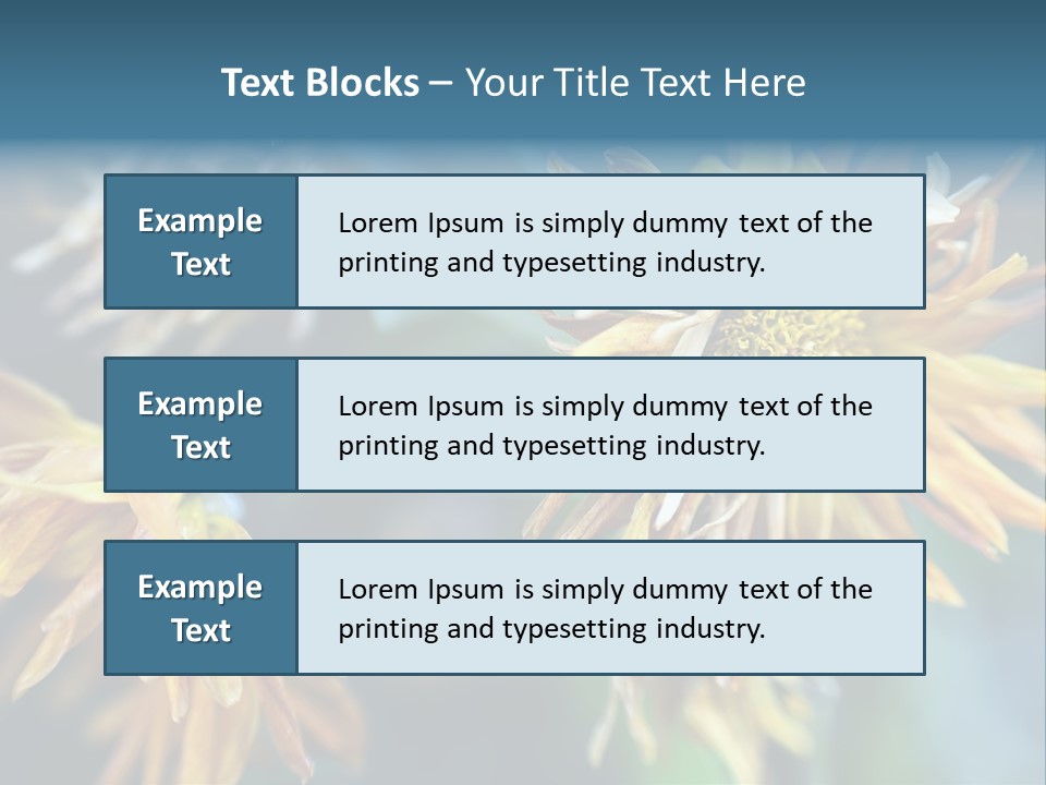 A Group Of Yellow Flowers With A Blue Background PowerPoint Template