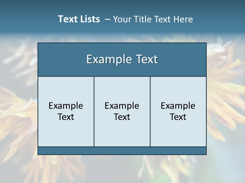 A Group Of Yellow Flowers With A Blue Background PowerPoint Template