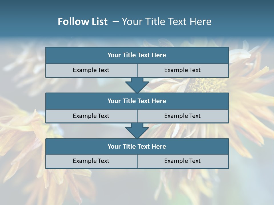 A Group Of Yellow Flowers With A Blue Background PowerPoint Template
