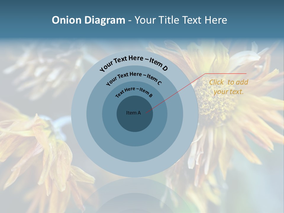 A Group Of Yellow Flowers With A Blue Background PowerPoint Template