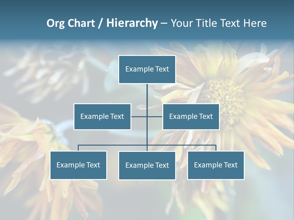A Group Of Yellow Flowers With A Blue Background PowerPoint Template