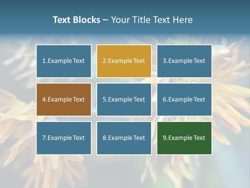 A Group Of Yellow Flowers With A Blue Background PowerPoint Template