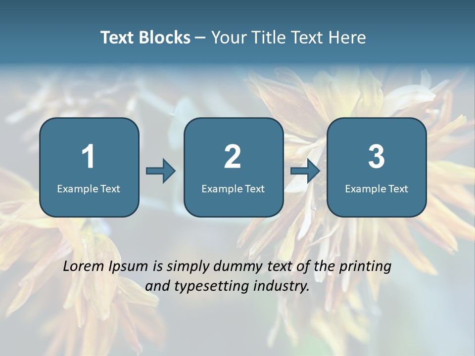 A Group Of Yellow Flowers With A Blue Background PowerPoint Template