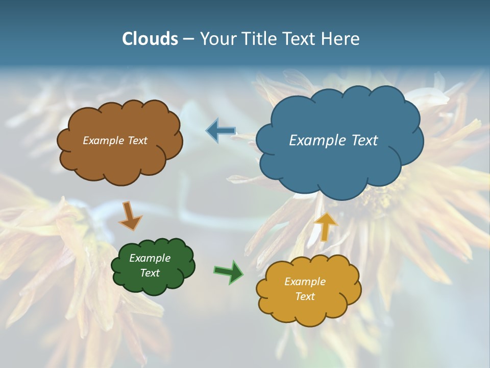 A Group Of Yellow Flowers With A Blue Background PowerPoint Template