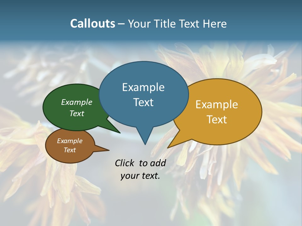 A Group Of Yellow Flowers With A Blue Background PowerPoint Template