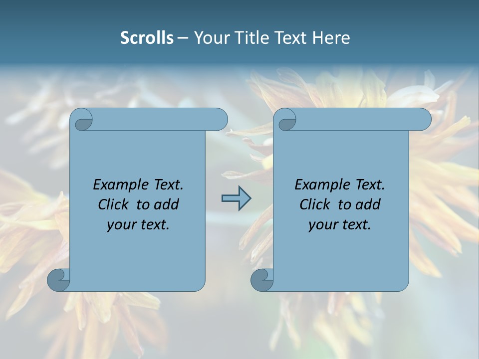 A Group Of Yellow Flowers With A Blue Background PowerPoint Template