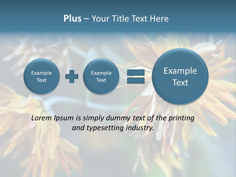 A Group Of Yellow Flowers With A Blue Background PowerPoint Template