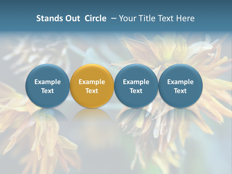 A Group Of Yellow Flowers With A Blue Background PowerPoint Template