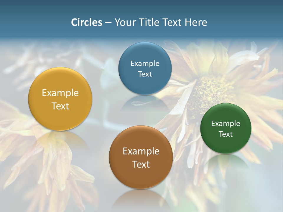 A Group Of Yellow Flowers With A Blue Background PowerPoint Template