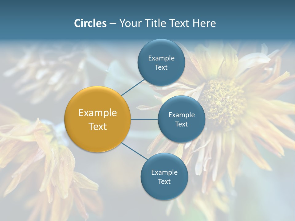 A Group Of Yellow Flowers With A Blue Background PowerPoint Template