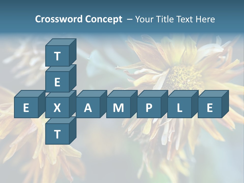 A Group Of Yellow Flowers With A Blue Background PowerPoint Template