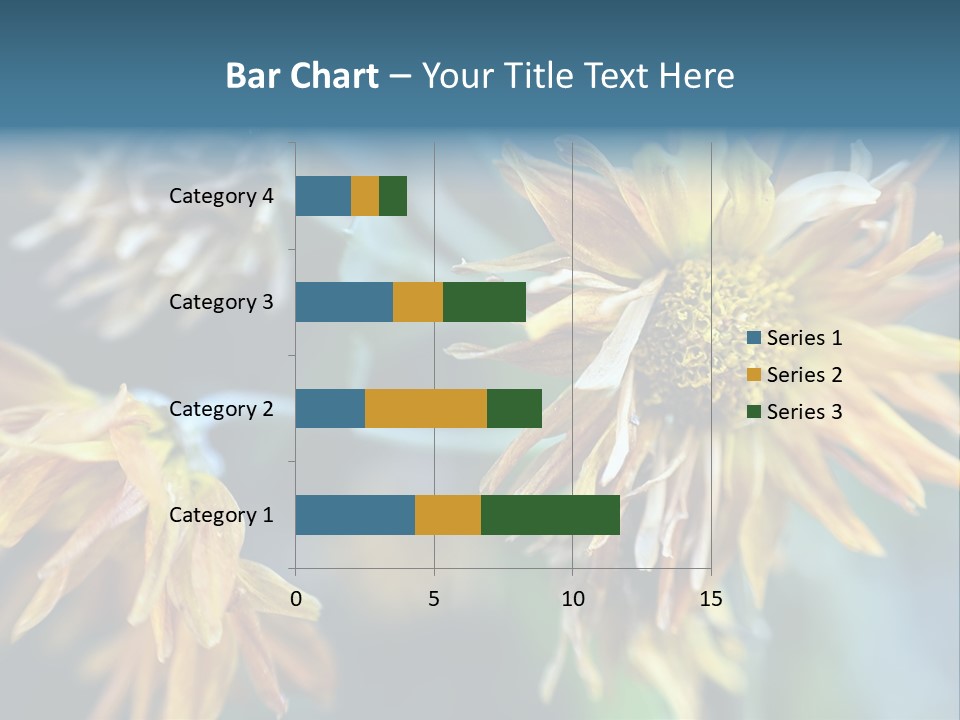 A Group Of Yellow Flowers With A Blue Background PowerPoint Template