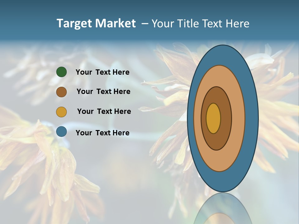 A Group Of Yellow Flowers With A Blue Background PowerPoint Template