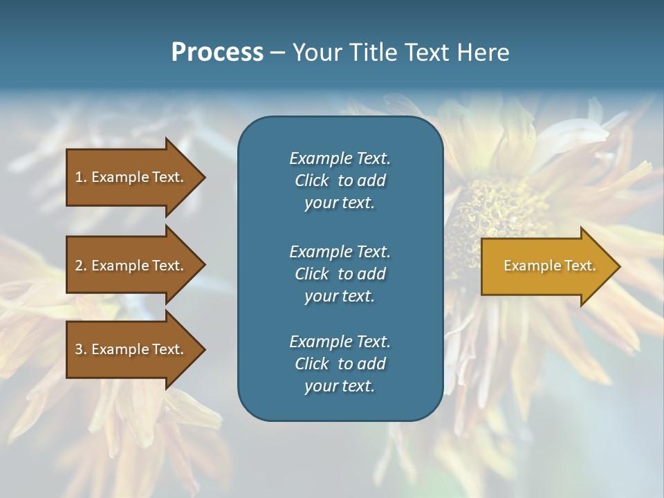A Group Of Yellow Flowers With A Blue Background PowerPoint Template