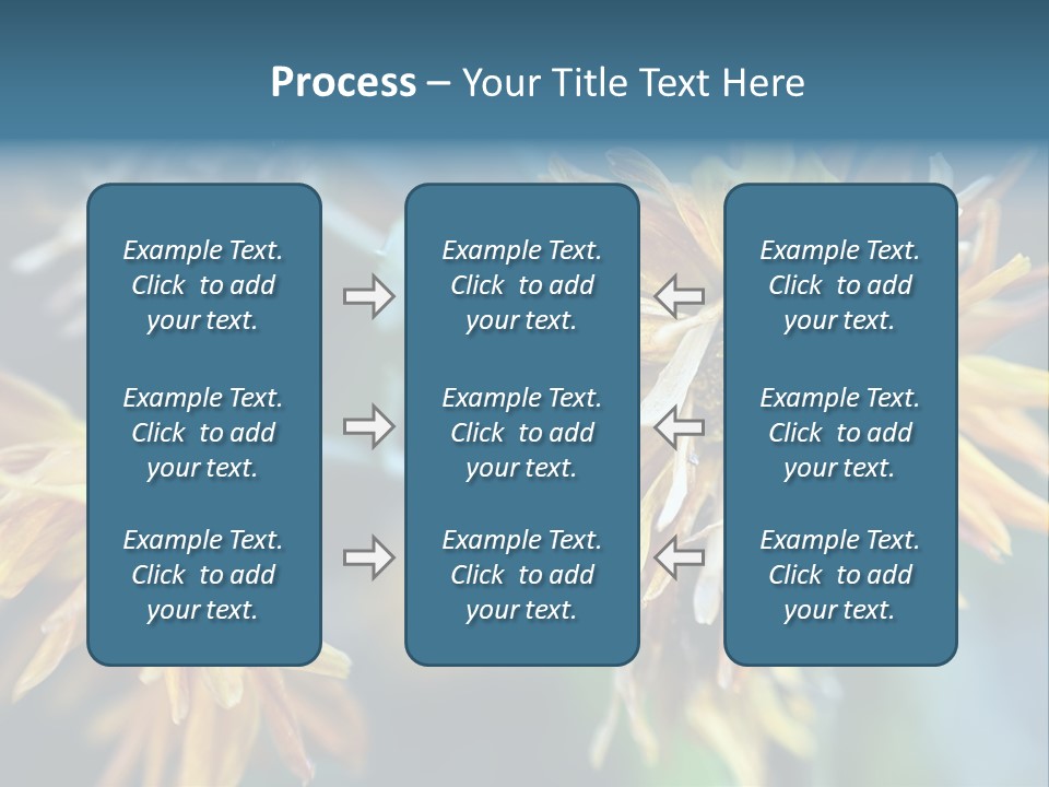 A Group Of Yellow Flowers With A Blue Background PowerPoint Template